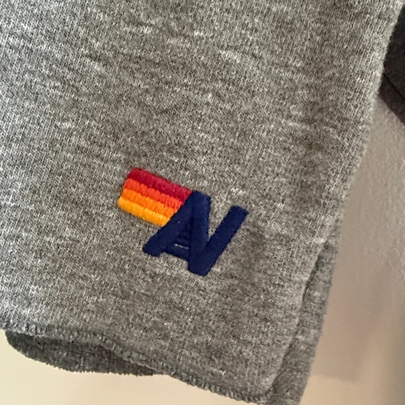 Aviator Nation Gray Sweatshirt with Rainbow Stripes Size Medium - Picture 3 of 4